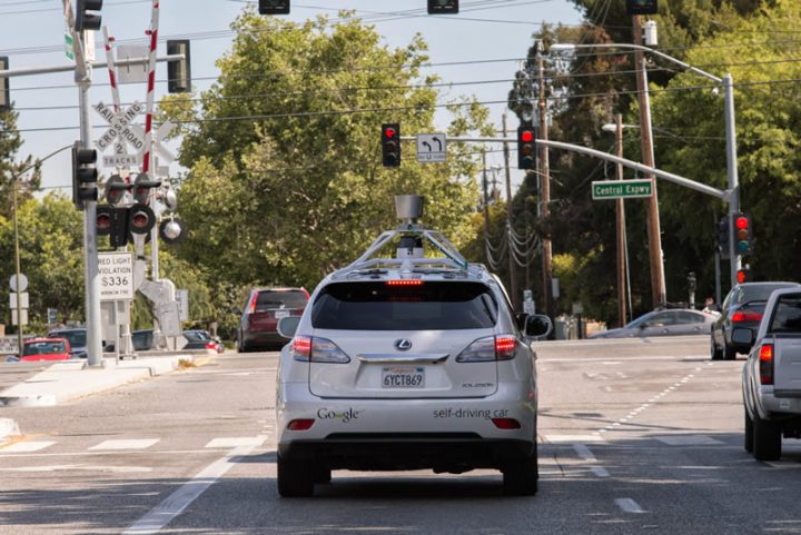 Autonomous Google cars are learning to drive in the city.